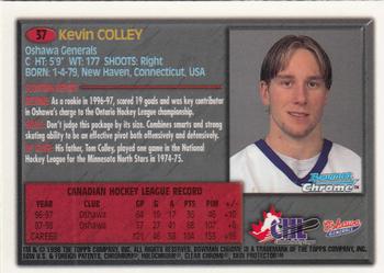 1998 Bowman Chrome CHL #37 Kevin Colley Back