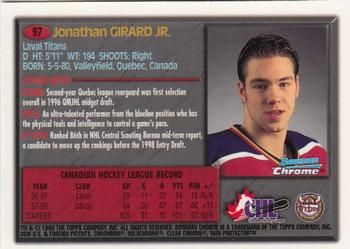 1998 Bowman Chrome CHL #97 Jonathan Girard Back