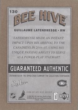2006-07 Upper Deck Beehive - Gold #130 Guillaume Latendresse Back