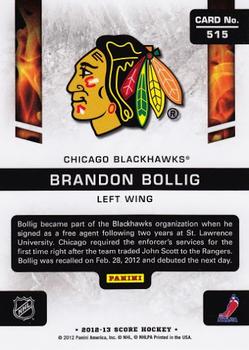 2012-13 Score #515 Brandon Bollig Back