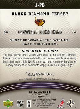 2006-07 Upper Deck Black Diamond - Jerseys #J-PB Peter Bondra Back