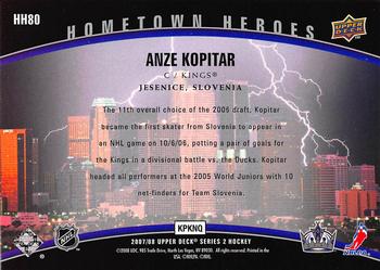 2007-08 Upper Deck - Hometown Heroes #HH80 Anze Kopitar Back