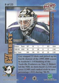 2000 Hasbro/Pacific Starting Lineup Cards #8 Guy Hebert Back