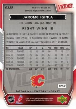 2007-08 Upper Deck Victory - Oversize Cards #OS35 Jarome Iginla Back