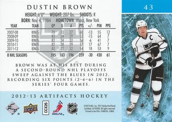 2012-13 Upper Deck Artifacts #43 Dustin Brown Back