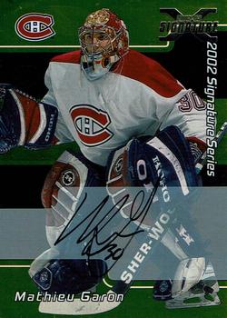 2002-03 Be a Player Signature Series - Autograph Buybacks 2001-02 Gold #041 Mathieu Garon Front