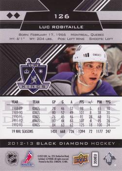 2012-13 Upper Deck Black Diamond #126 Luc Robitaille Back