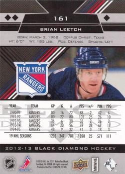2012-13 Upper Deck Black Diamond #161 Brian Leetch Back