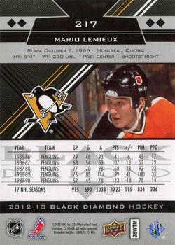2012-13 Upper Deck Black Diamond #217 Mario Lemieux Back