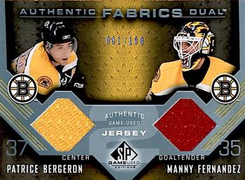 2007-08 SP Game Used - Authentic Fabrics Duals #AF2-FB Manny Fernandez / Patrice Bergeron Front