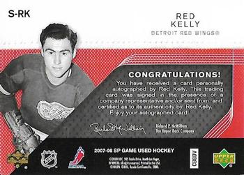 2007-08 SP Game Used - SIGnificance #S-RK Red Kelly Back