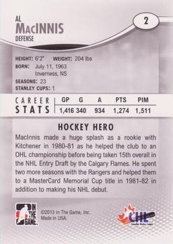 2012-13 In The Game Heroes and Prospects #2 Al MacInnis Back