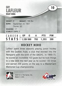 2012-13 In The Game Heroes and Prospects #10 Guy Lafleur Back
