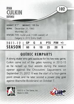 2012-13 In The Game Heroes and Prospects #102 Ryan Culkin Back