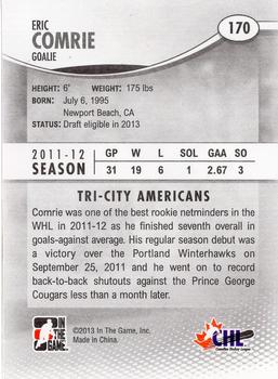 2012-13 In The Game Heroes and Prospects #170 Eric Comrie Back