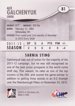 2012-13 In The Game Heroes and Prospects #81 Alex Galchenyuk Back