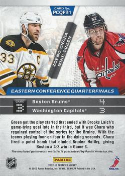 2012-13 Panini Certified - Path to the Cup Quarter Finals Dual Jerseys #PCQF31 Mike Green / Zdeno Chara Back