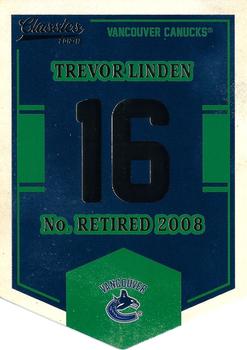 2012-13 Panini Classics Signatures - Banner Numbers #EN66 Trevor Linden Front