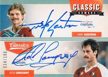 2012-13 Panini Classics Signatures - Classic Combos Dual Autographs #CC-CAPS Mike Gartner / Rod Langway Front
