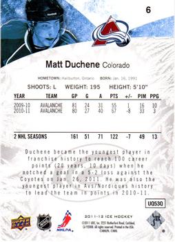 2011-12 Upper Deck Black Diamond - 2011-12 Upper Deck Ice #6 Matt Duchene Back