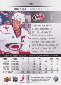 2012-13 SP Authentic #132 Eric Staal Back