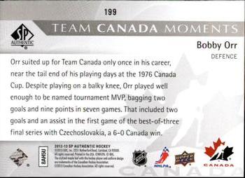 2012-13 SP Authentic #199 Bobby Orr Back