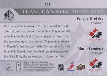 2012-13 SP Authentic #208 Wayne Gretzky / Mario Lemieux Back
