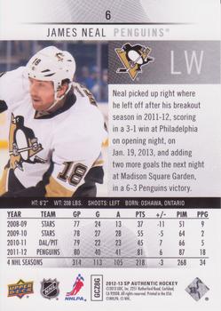 2012-13 SP Authentic #6 James Neal Back