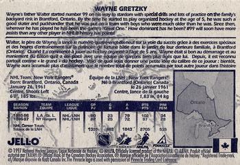 1997-98 Pinnacle Kraft - Jell-O Juniors To Pros of Canada #NNO Wayne Gretzky Back