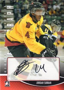 2012-13 In The Game Heroes and Prospects - Autographs #A-JS Jordan Subban Front