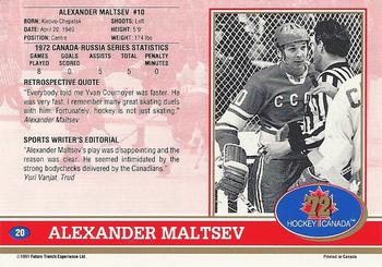 1991-92 Future Trends Canada ’72 #20 Alexander Maltsev Back