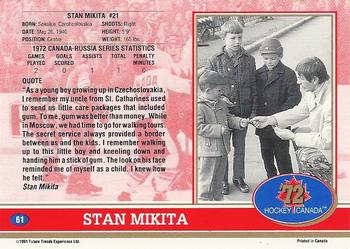 1991-92 Future Trends Canada ’72 #61 Stan Mikita Back