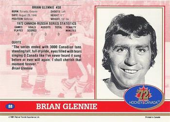 1991-92 Future Trends Canada ’72 #88 Brian Glennie Back