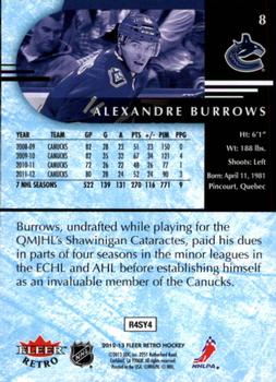 2012-13 Fleer Retro #8 Alexandre Burrows Back