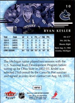 2012-13 Fleer Retro #10 Ryan Kesler Back