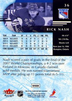 2012-13 Fleer Retro #36 Rick Nash Back