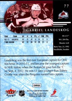 2012-13 Fleer Retro #77 Gabriel Landeskog Back