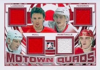 2012-13 In The Game Motown Madness - Jersey Quads #MQ-05 Igor Larionov / Sergei Fedorov / Brett Hull / Luc Robitaille Front