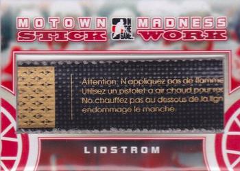 2012-13 In The Game Motown Madness - Stickwork #SW-07 Nicklas Lidstrom Front