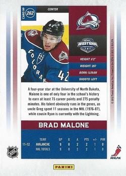 2011-12 Panini Rookie Anthology - Contenders Calder Contenders #262 Brad Malone Back