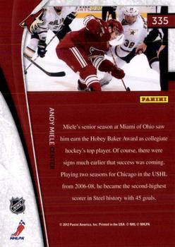 2011-12 Panini Rookie Anthology - Pinnacle Ice Breakers #335 Andy Miele Back