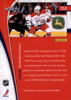 2011-12 Panini Rookie Anthology - Pinnacle Ice Breakers #352 Tomas Kundratek Back