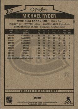 2013-14 O-Pee-Chee #307 Michael Ryder Back
