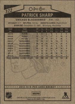 2013-14 O-Pee-Chee #322 Patrick Sharp Back