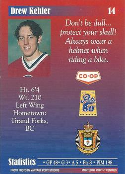 1997-98 Regina Pats (WHL) Police #14 Drew Kehler Back