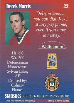 1997-98 Regina Pats (WHL) Police #22 Derek Morris Back