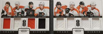 2011-12 Panini Dominion - Crazy Eights Jerseys #12 Bobby Clarke / Chris Pronger / Claude Giroux / Danny Briere / Eric Lindros / Jeremy Roenick / Matt Read / Sean Couturier Front