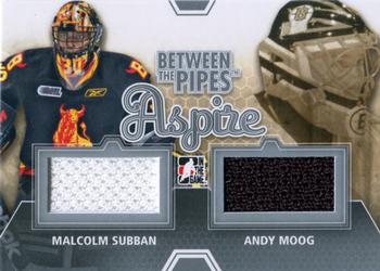 2012-13 In The Game Between The Pipes - Aspire Jerseys Silver #ASP-12 Malcolm Subban / Andy Moog Front