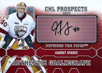 2012-13 In The Game Between The Pipes - Authentic Goaliegraphs #A-GSP Garret Sparks Front