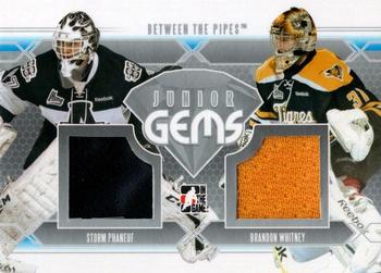 2012-13 In The Game Between The Pipes - Junior Gems Silver #JG-08 Storm Phaneuf / Brandon Whitney Front